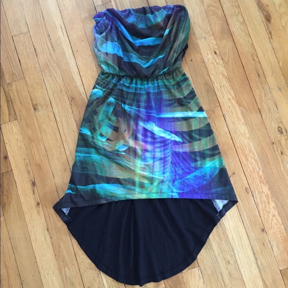 Express High Low Strapless Dress Sz XS - Picture 1 of 4